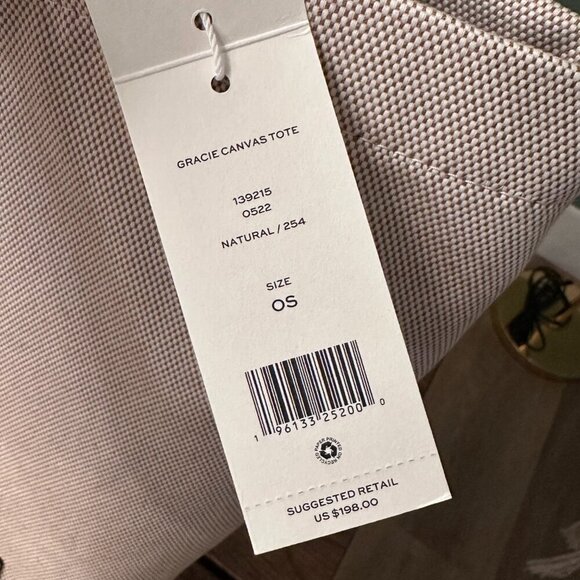 NWT! NEW! Tory Burch Gracie Canvas Tote -Natural Women Tote Bag - Picture 6 of 12